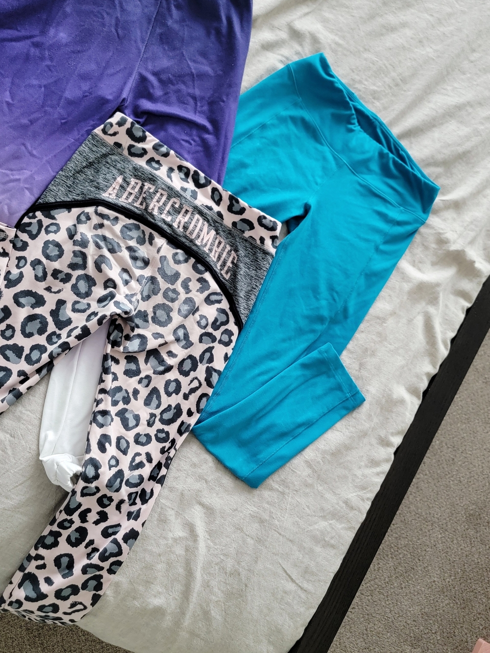 Abercrombie Leopard Print Leggings with Turquoise Top